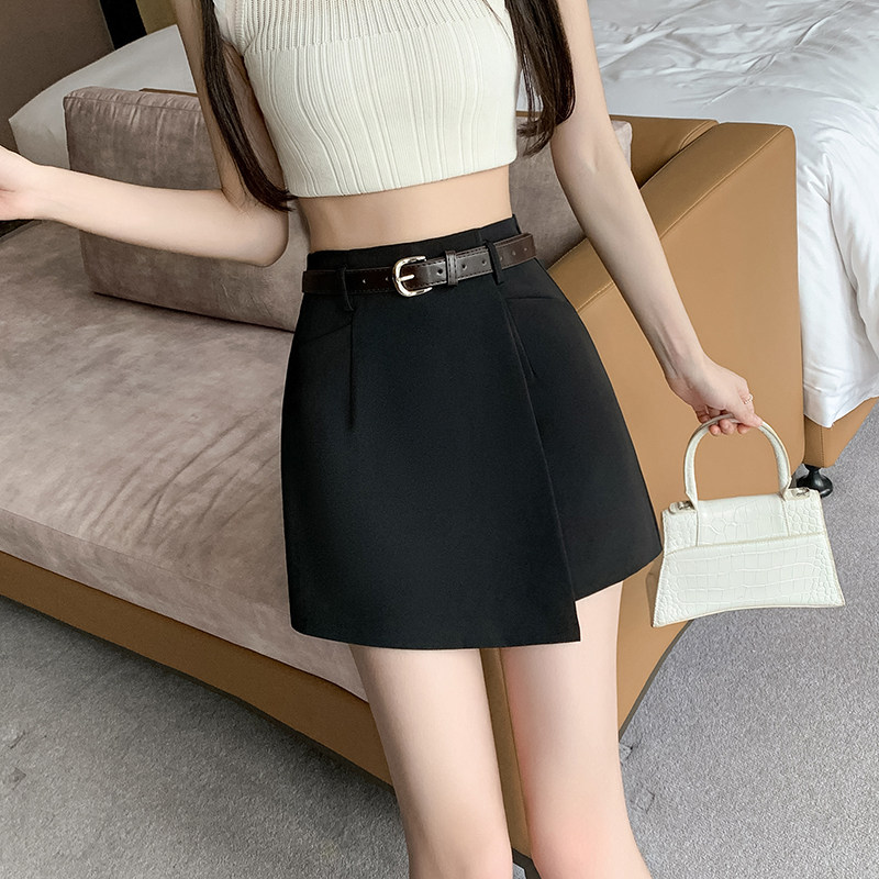 西装半身裙女夏2025新款小个子高腰显瘦休闲不规则a字短裙裤