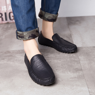 春秋新款男士单鞋老北京布鞋超轻柔软仿鳄鱼纹布面手工精制男鞋