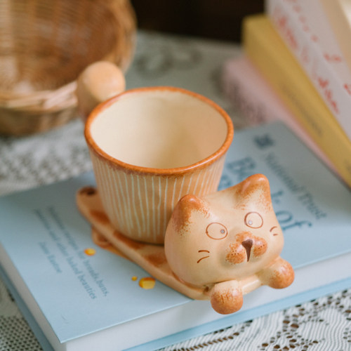 釉下彩猫猫窑趴趴杯手工陶瓷