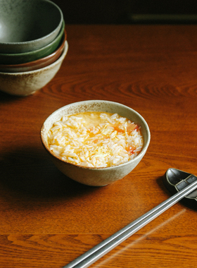 陶瓷碗日式家用米饭碗汤面碗沙拉甜品点心小菜碟子复古餐厅餐具