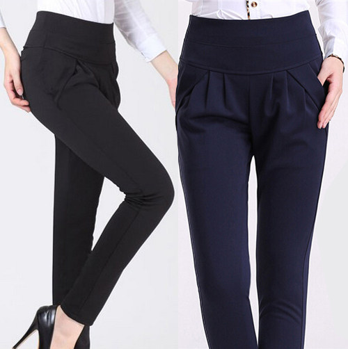 2024秋装新款胖mm大码哈伦裤女士长裤弹力高腰宽松显瘦休闲裤子