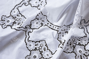 手工刺绣 拼万缕丝 玻璃纱 圆桌布 180CM  225 CM