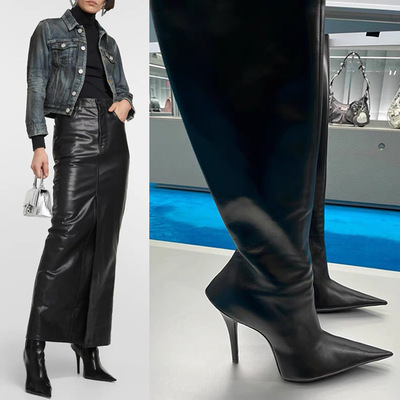 跨境亚马逊异形后跟马丁靴高筒靴