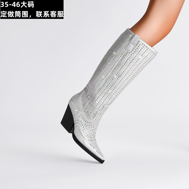 跨境超大码定做筒围时装走秀女靴
