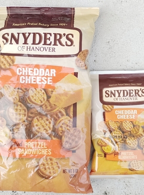 美国SNYDER'S施耐德普莱车打芝士夹心三文治脆饼袋装226g休闲零食