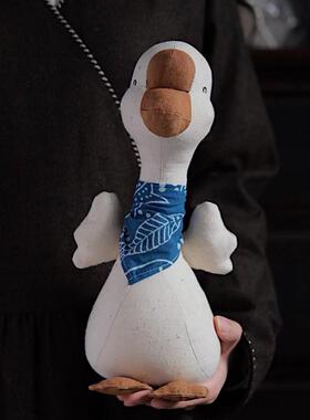 布缘记守财鹅玩偶布艺手作手办土布手工家居摆设