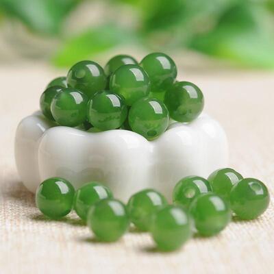 和田碧玉绿髓散珠子菠菜翡