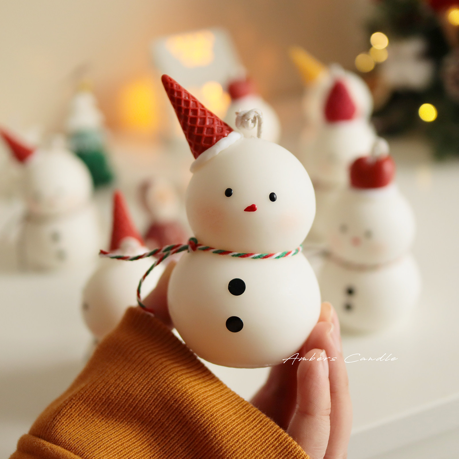 「冬日雪团」可爱草莓雪人香薰蜡烛圣诞节生日礼物ins创意手工