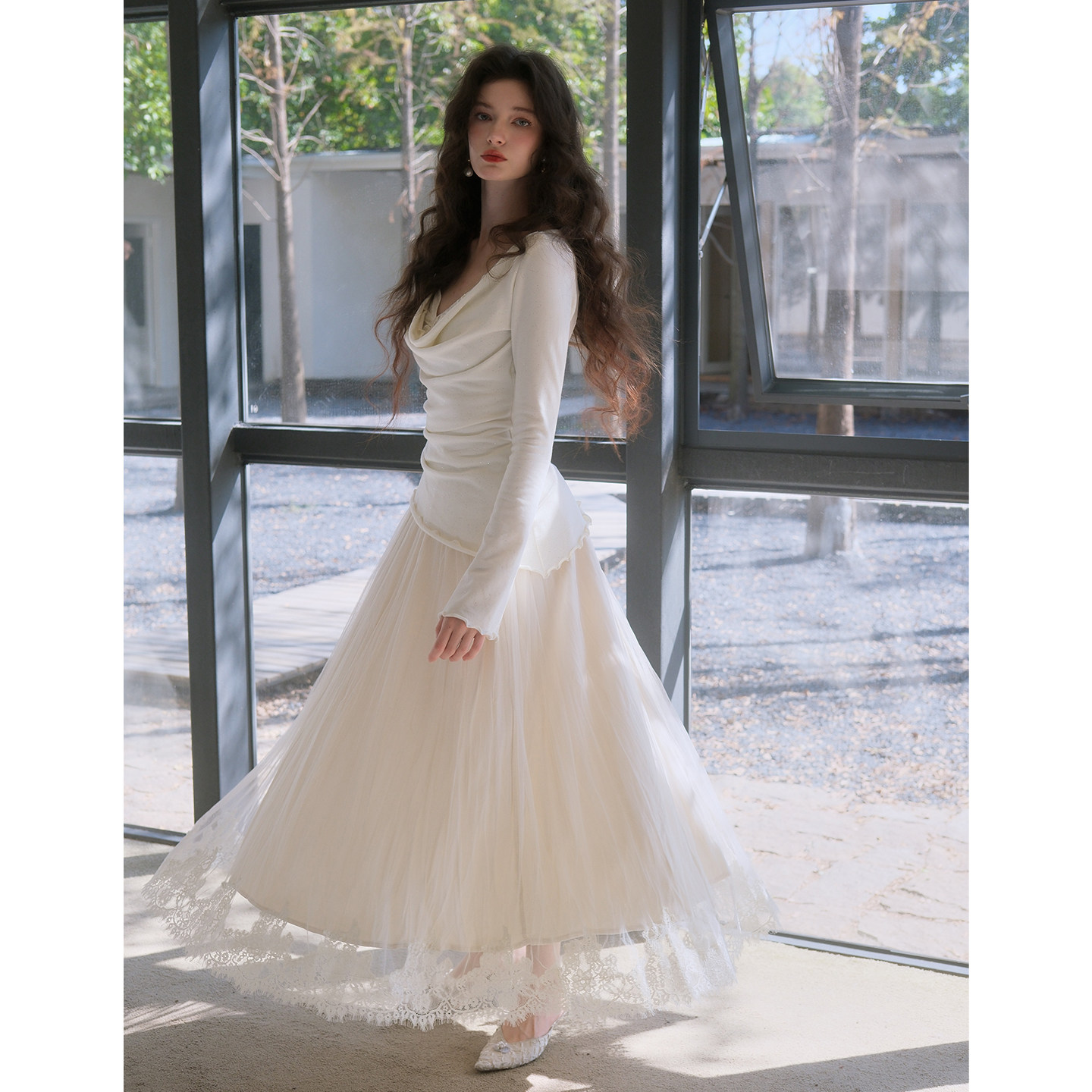 彼得潘大叔《墨洛温白纱》法式设计感上衣重工设计半裙套装,女装/女士精品,时尚套装,淘宝优惠券,粉丝福利购,淘宝优惠卷