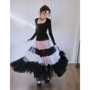 彼得潘大叔《弗拉明戈之舞》立体手工花舒适上衣多层网纱拼接半裙