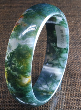 天然水草七彩玉绿水晶手镯女玛瑙