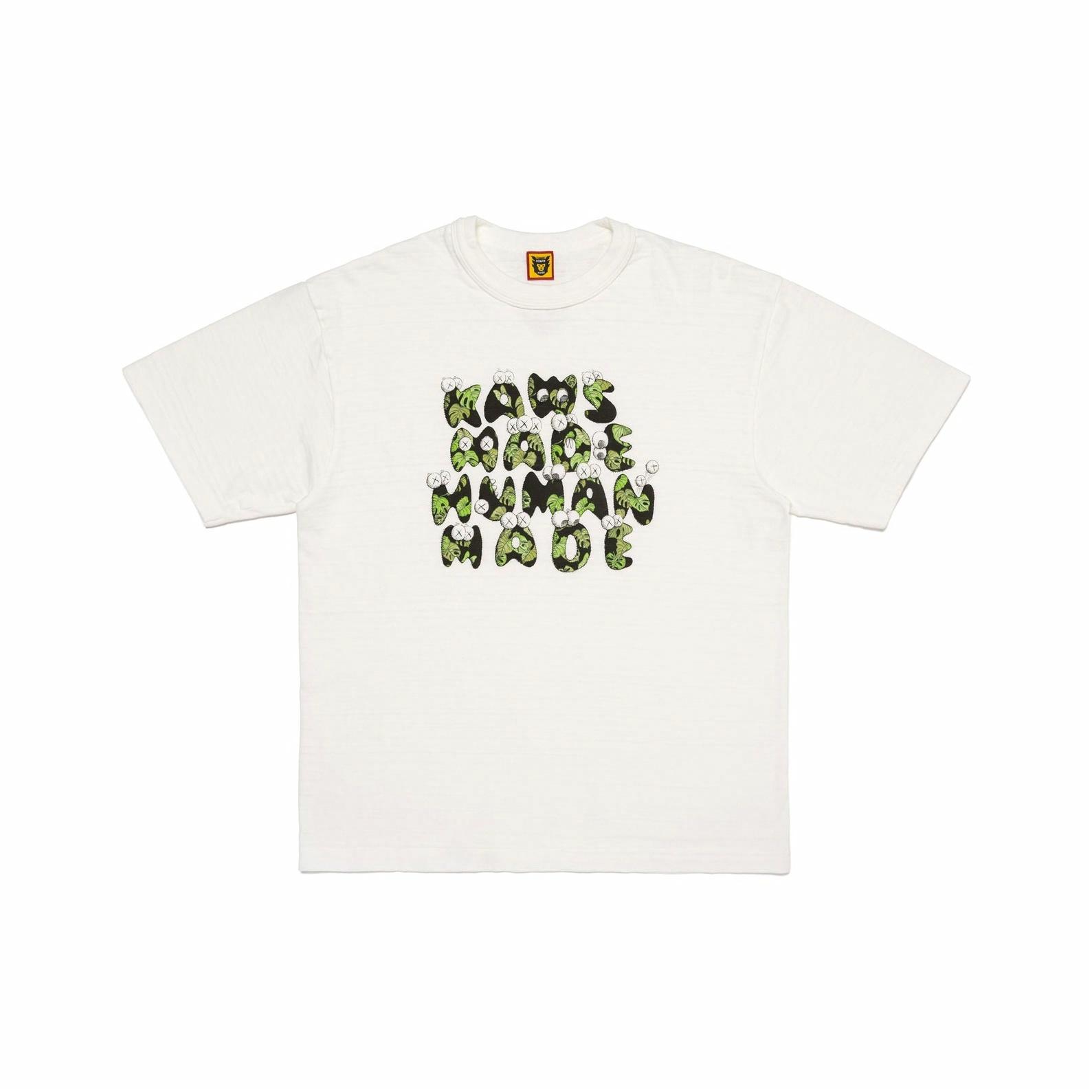 HUMAN MADE x KAWS 联名款 SS24 字母图案印花舒适圆领短袖T恤潮
