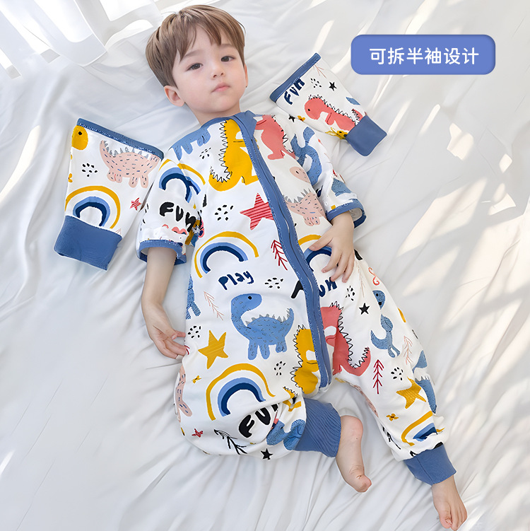 超人豆豆宝宝睡袋夏季单层纯棉薄