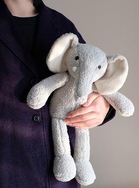灰色小象毛绒玩具可爱大象玩偶公仔毛巾绒熊猫娃娃摄影道具卡通