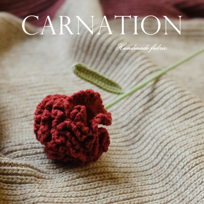 针织毛线花康乃馨手工