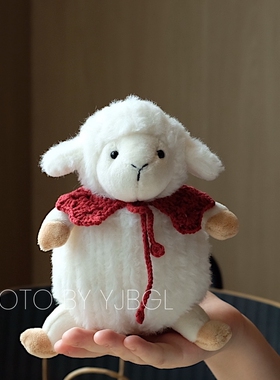 有间布谷林可爱软萌迷你小不点绵羊毛绒玩具娃娃手偶白色小羊公仔