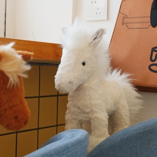 白马王子毛绒玩具棕色小马驹玩偶公仔白色生肖马伴手礼物汗血宝马