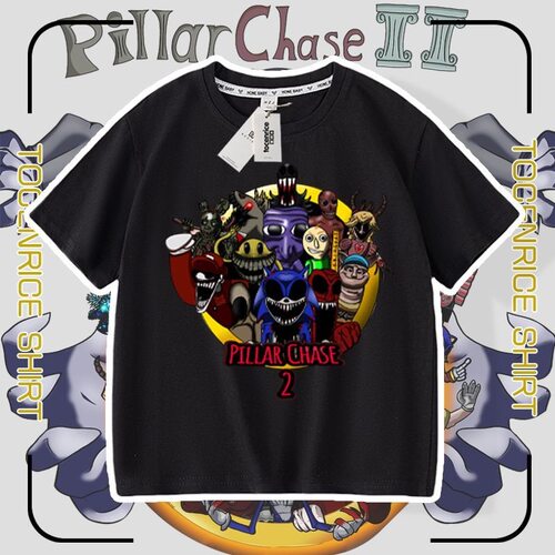 PILLAR CHASE 2 roblox 游戏半袖上衣夏装男女儿童短袖夏季半袖衫