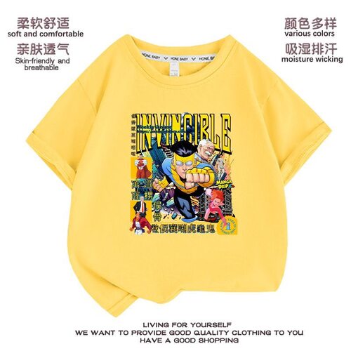 无敌少侠Invincible男孩半袖衣服体恤男童短袖t恤夏季儿童夏上衣
