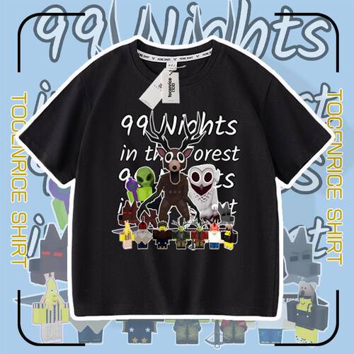 99nights in the forest roblox衣服儿童森林中的99夜短袖t恤夏季