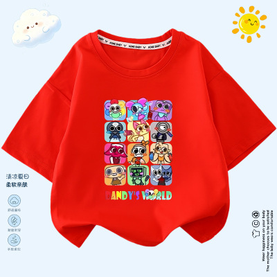 男女童夏季丹迪的世界游戏周边DandysWorld短袖T恤纯棉衣服上衣潮
