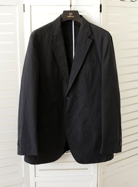 秋季深蓝色条纹后中开衩休闲西服