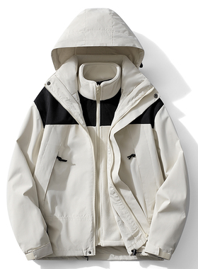 ACTLEEL秋季新款三合一可拆卸防风防水冲锋衣男女户外登山夹克