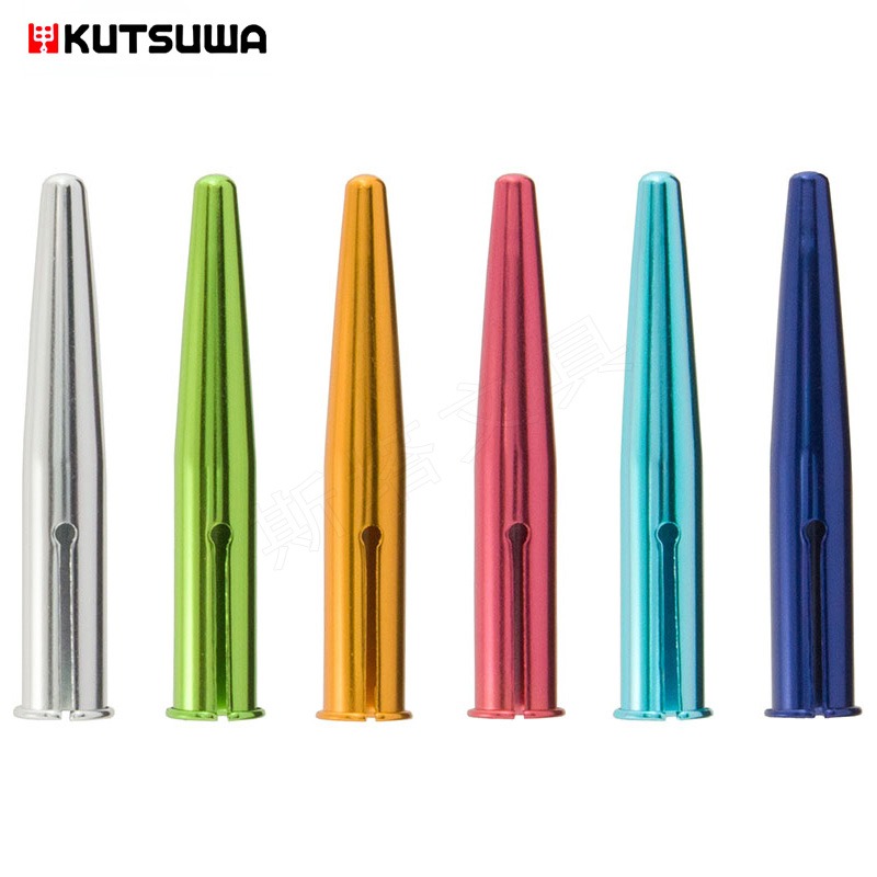 KUTSUWA日本STAD铝制全金属握笔套铅笔帽防断保护笔尖带姓名标签