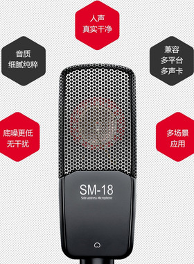 Takstar/得胜SM18电容麦克风话筒主直播声卡K歌录音全套设备德胜