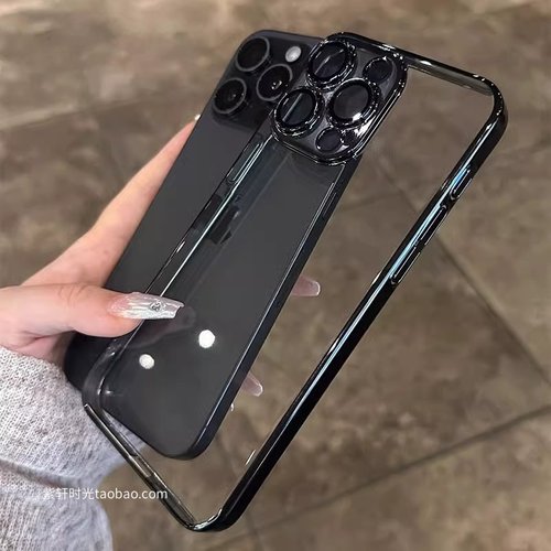 电镀黑色边框适用Realme真我GT7pro手机壳GT6软硅胶gtneo5/6se全包镜头v60防摔v13防刮gtneo3/2透明Q3高级感