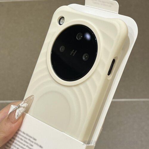 华强北顶版C家同款波漾磁吸波浪纹适用OPPOFindx8手机壳Pura80华为Mate60pro液态硅胶Pura70U古董白耐脏防摔