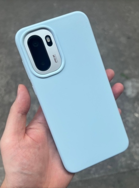 INS新天蓝色不会发黄适用一加Ace6手机壳ACE5pro软糯大孔液态硅胶1+15/13T防滑ACE3pro耐脏ACE2奶蓝色1+12/11