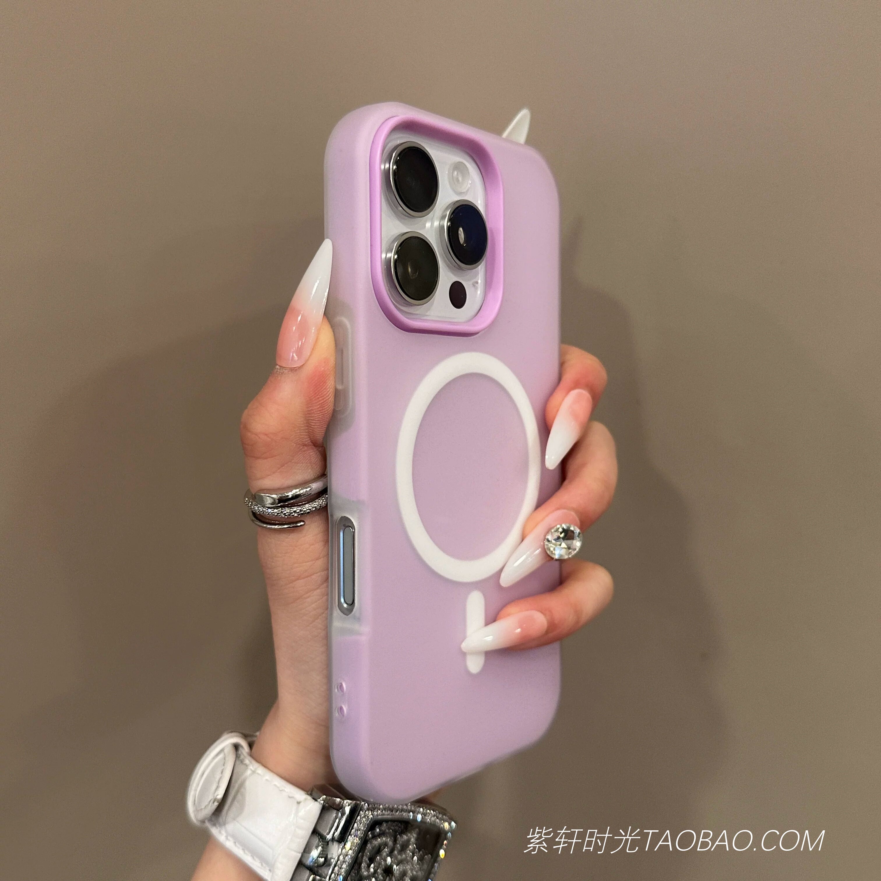 Magsafe浅紫色磁吸充电适用OPPO Reno15pro手机壳Findx8Ultra双层撞色Findx9pro全包X8s防摔X7奶油X6肤感果冻