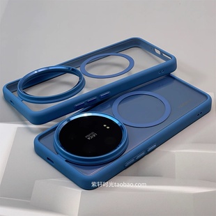海军蓝色金属镜圈大孔磁吸充电适用vivoX200pro mini手机壳vivoX200高级感pro高透亚克力磨砂简约防摔