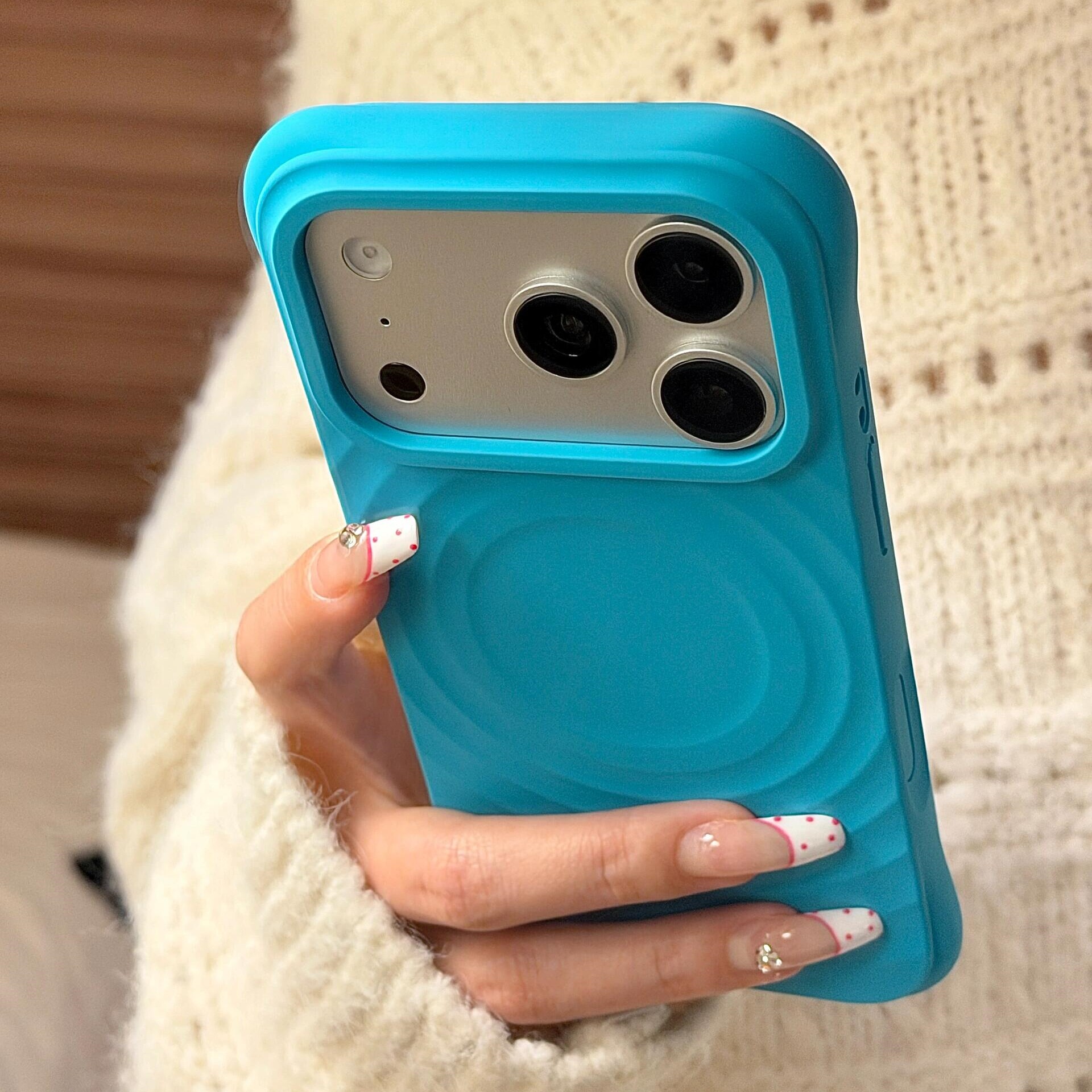 韩系ins小众高级感薄荷蓝C家壳适用iPhone17苹果17promax手机壳16pro磁吸充电15pro波漾液态硅胶14软糯耐脏13