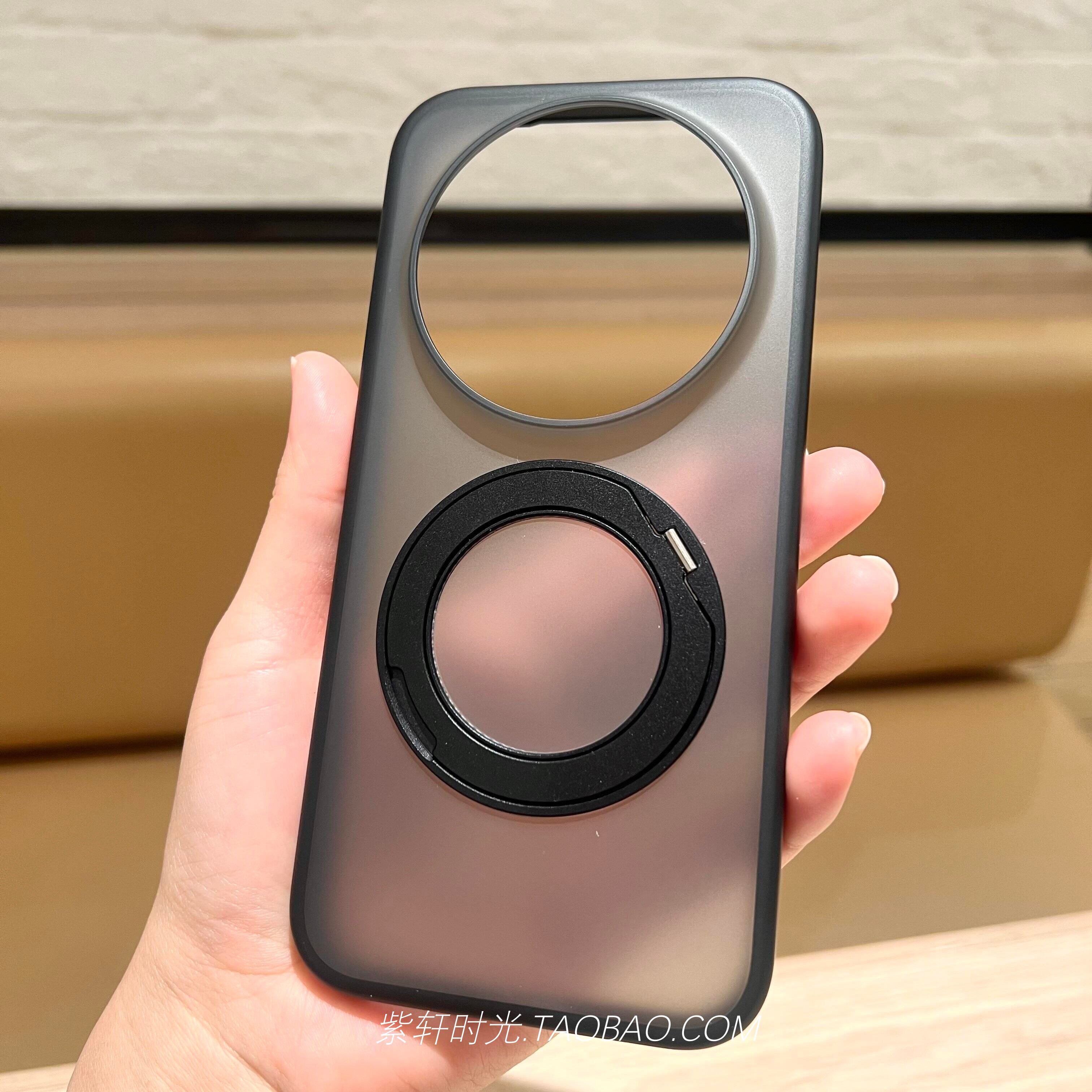 新款360旋转支架适用小米17Ultra手机壳17pro红米K90promax磁吸无线充电magsafe全包防摔亚克力支点壳磨砂黑