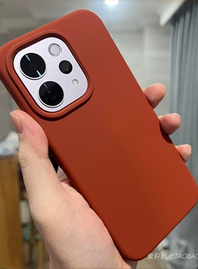 焦糖棕色液态硅胶适用Realme真我GT8手机壳GT8pro橡皮擦感Neo7肤感软糯GT7pro韩系纯色GTneo6高级感neo5防摔