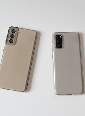 透明灰色软S22适用S23三星note20手机壳s20+全包镜头s21 ultra防摔男