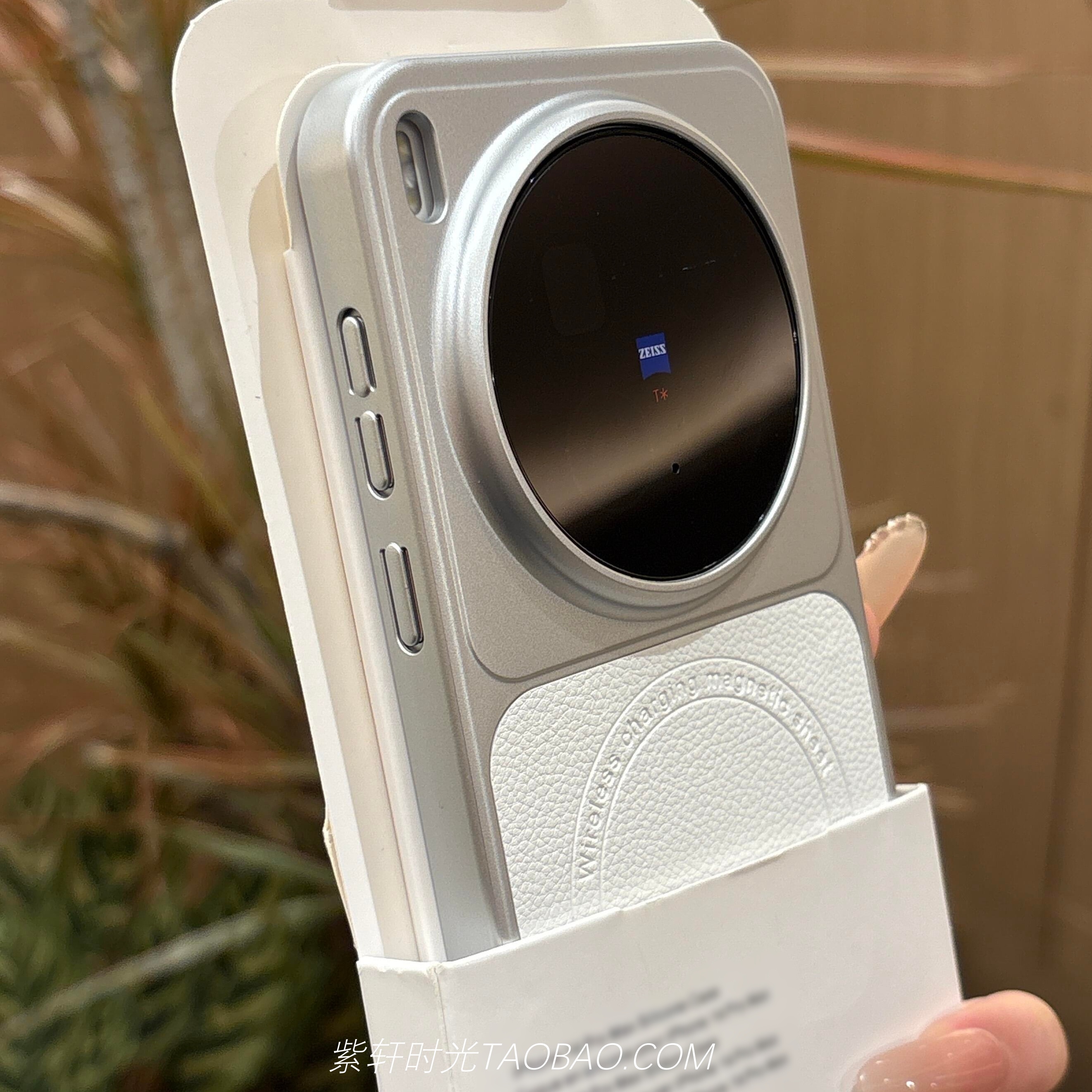 秒变高级感简单白色素皮拼接荔枝纹Magsafe磁吸充电适用荣耀magic8/8pro手机壳一加15红米K90promax高档硬壳