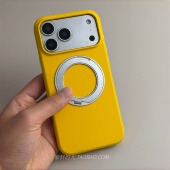 黄色360°金属支点O1s磁吸壳适用oppoFindx9 x9pro手机壳一加15轻奢vivoiQOO15高档一体支架大孔岩砂不沾指纹