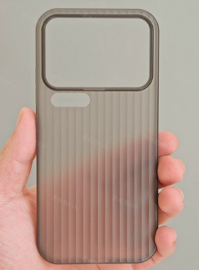 半透磨砂黑色瓦楞光栅壳适用小米17手机壳17pro不会发黄max超薄15ultra大孔14裸机13红米k80硬k70肤感turbo4