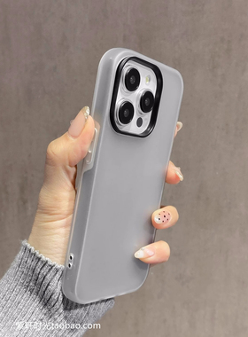 石墨色双层果冻二合一适用三星S23手机壳S23ultra大孔镜头s24冷淡风灰色s22半透plus软硅胶防指纹全包防摔FE