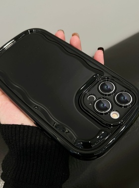 果冻亮面闪粉适用小米14/13手机壳11pro高级12纯黑色10s红米k50至尊加厚K40s气垫k30全包k60镜头note12/9防摔