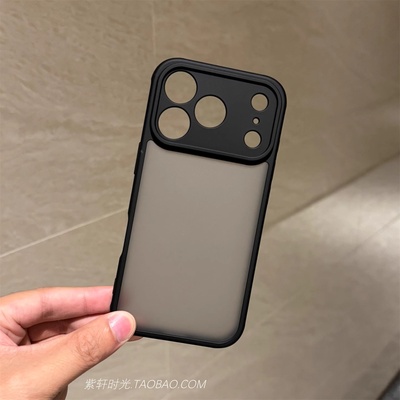 精孔磨砂质感黑适用小米15/17pro手机壳14Ultra高级感13红米Note15pro商务K80男士K70/K60全包Turbo4气囊防摔