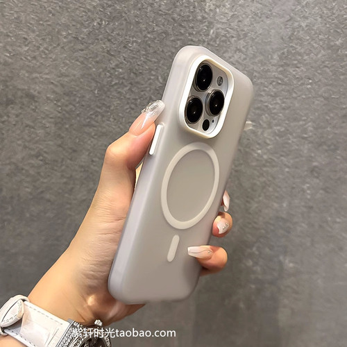 透白磨砂果冻肤感Magsafe磁吸适用小米14手机壳15防指纹civi4pro撞色大孔Note13Pro红米K70无线充电Turbo3女