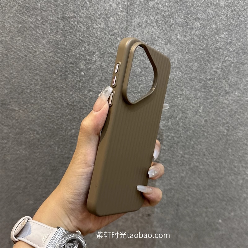 韩国ins风奶茶色防滑瓦楞纹适用oppoFindx8手机壳x8pro简约Findx7奶咖色x6肤感磨砂x7ultra防指纹小众复古女