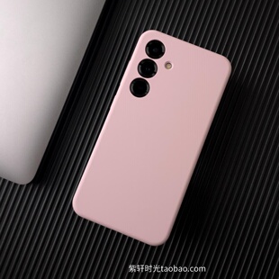 韩系ins风新款樱花粉色适用三星S25手机壳S24+真液态硅胶S25Ultra手感好S23全包防摔FE简约纯色不发黄黑耐脏