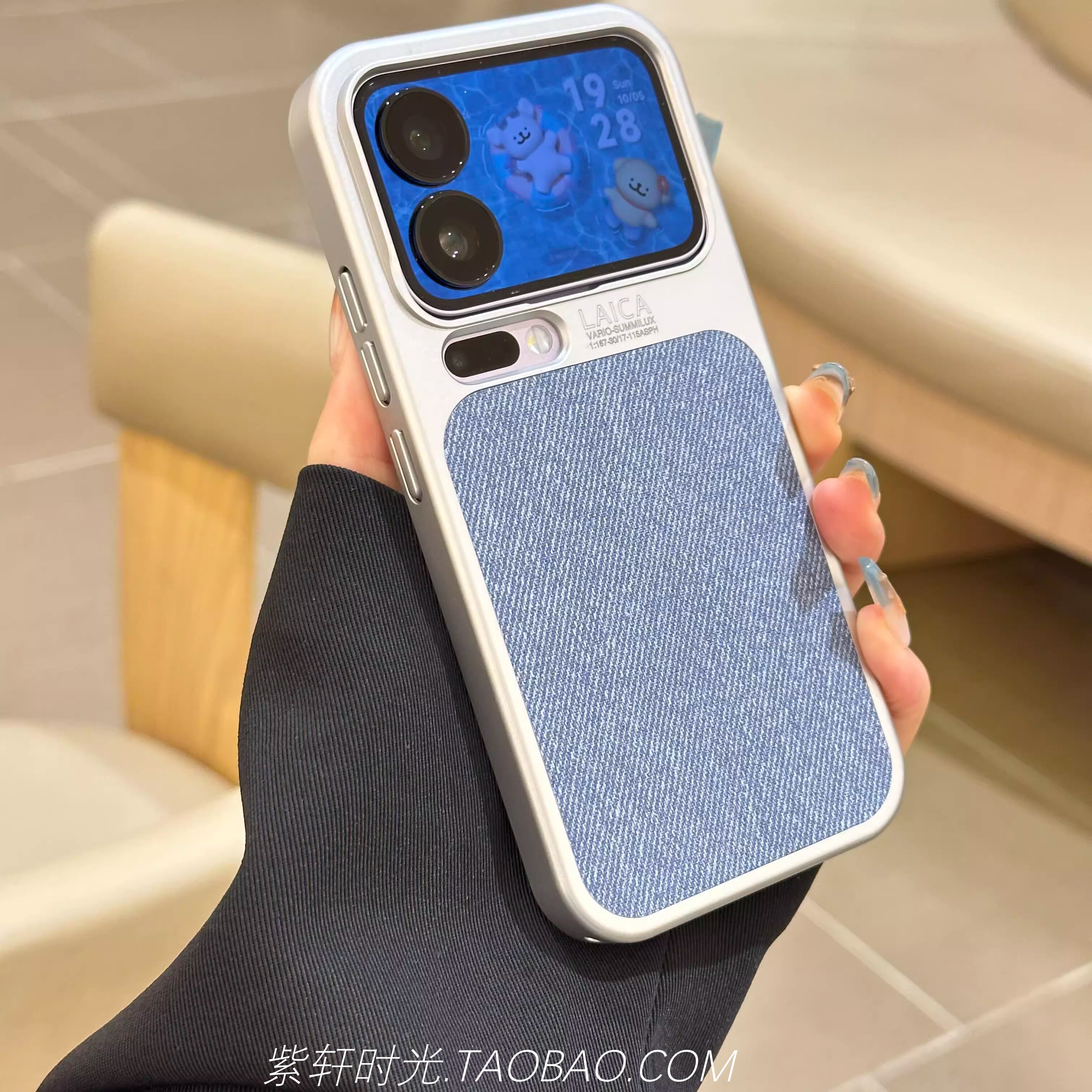 ins亚毛麻布料防滑秒变适用小米17promax手机壳红米K90promax内置磁吸无线充电牛仔蓝全包大孔亚克力硬壳耐脏