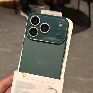 复古ins风祖母绿全包镜头适用苹果17pro手机壳max带镜头膜Air肤感iphone16墨绿色15plus超薄14硬壳13防指纹12
