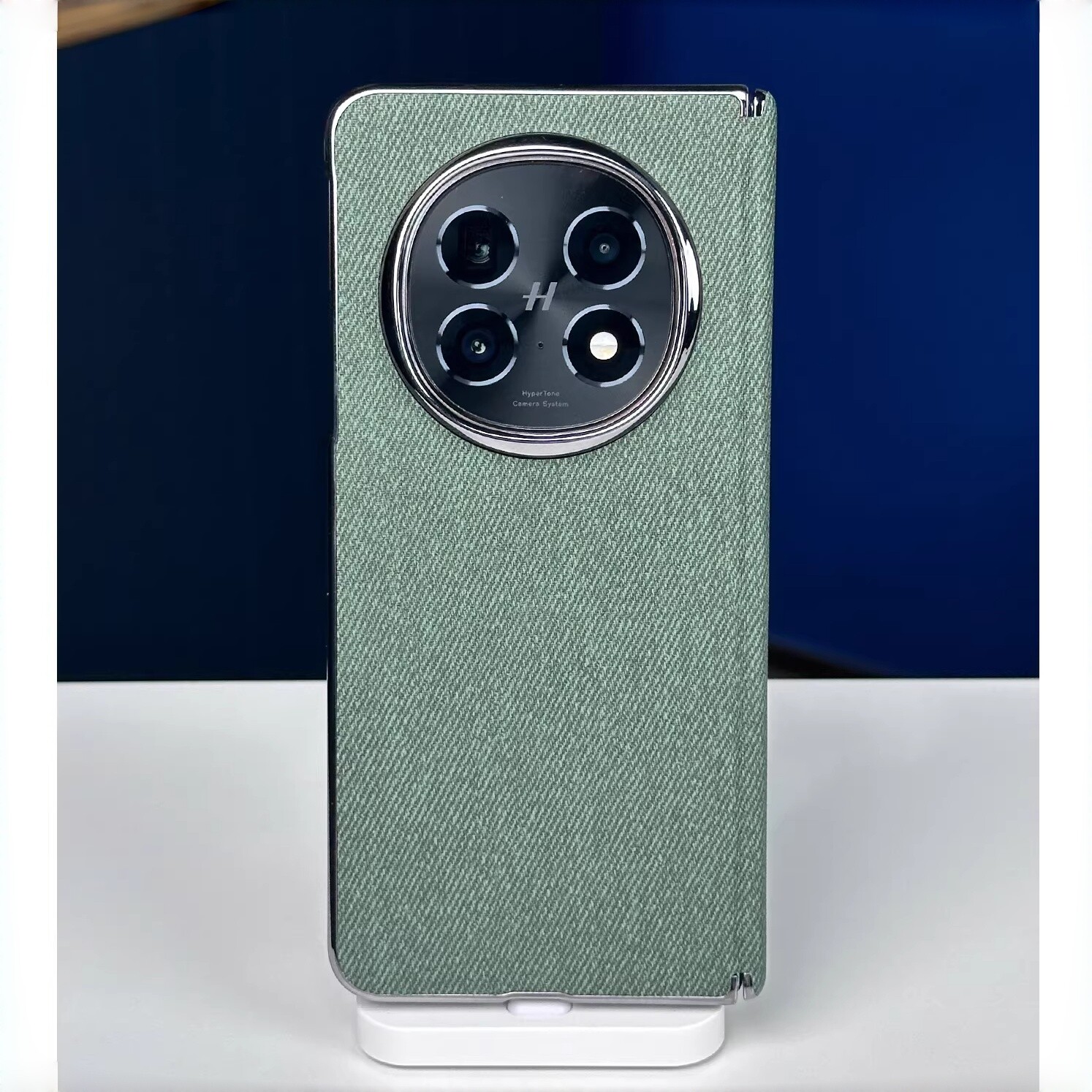 墨绿色双中轴铰链保护适用oppoFind N5手机壳磁吸充电vivo XFold5亚毛麻布料3pro三星zfold7防指纹zflip6硬壳
